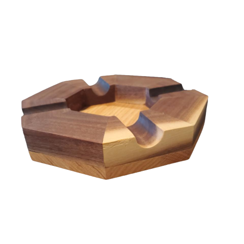 Walnut and Oak Cigar Ashtray
