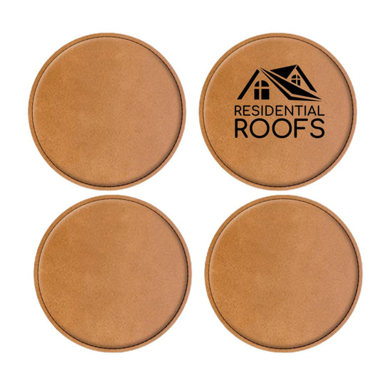 Custom Leatherette 4" Coaster set of 4