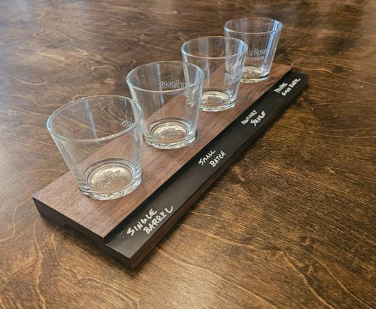 Four Roses Flight Board with Write-on Surface and 4 Glasses